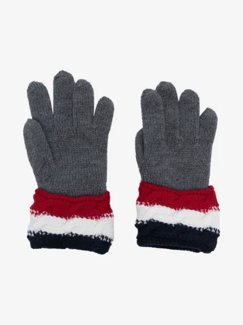 Moncler Enfant signature-stripe trim gloves