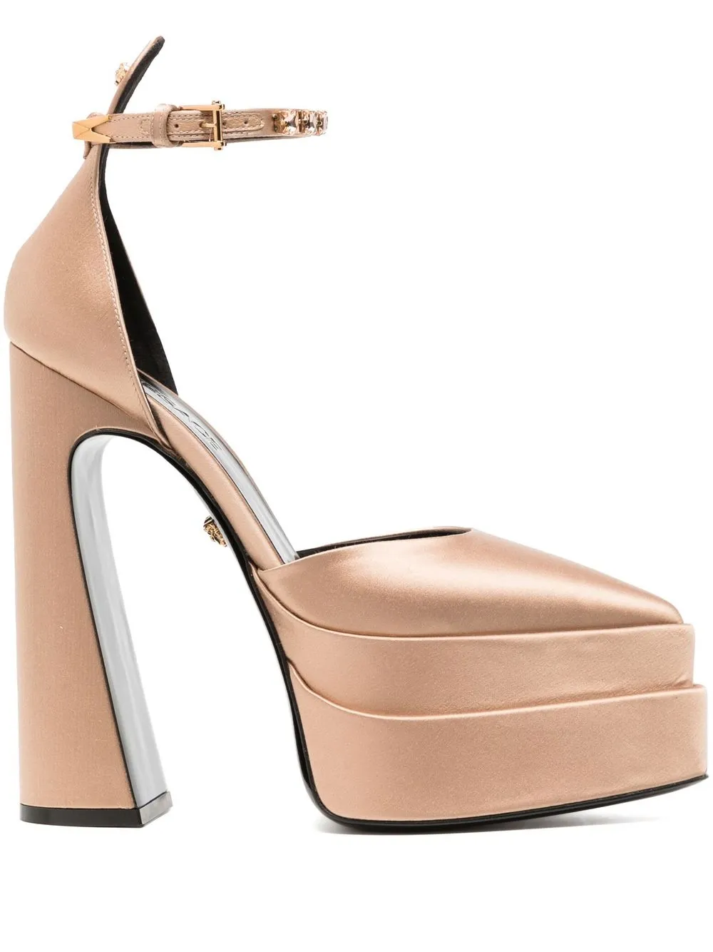 

Versace platform ankle-strap pumps - Brown