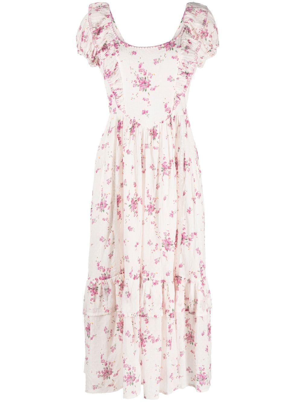 LoveShackFancy floral-print Midi Dress - Farfetch