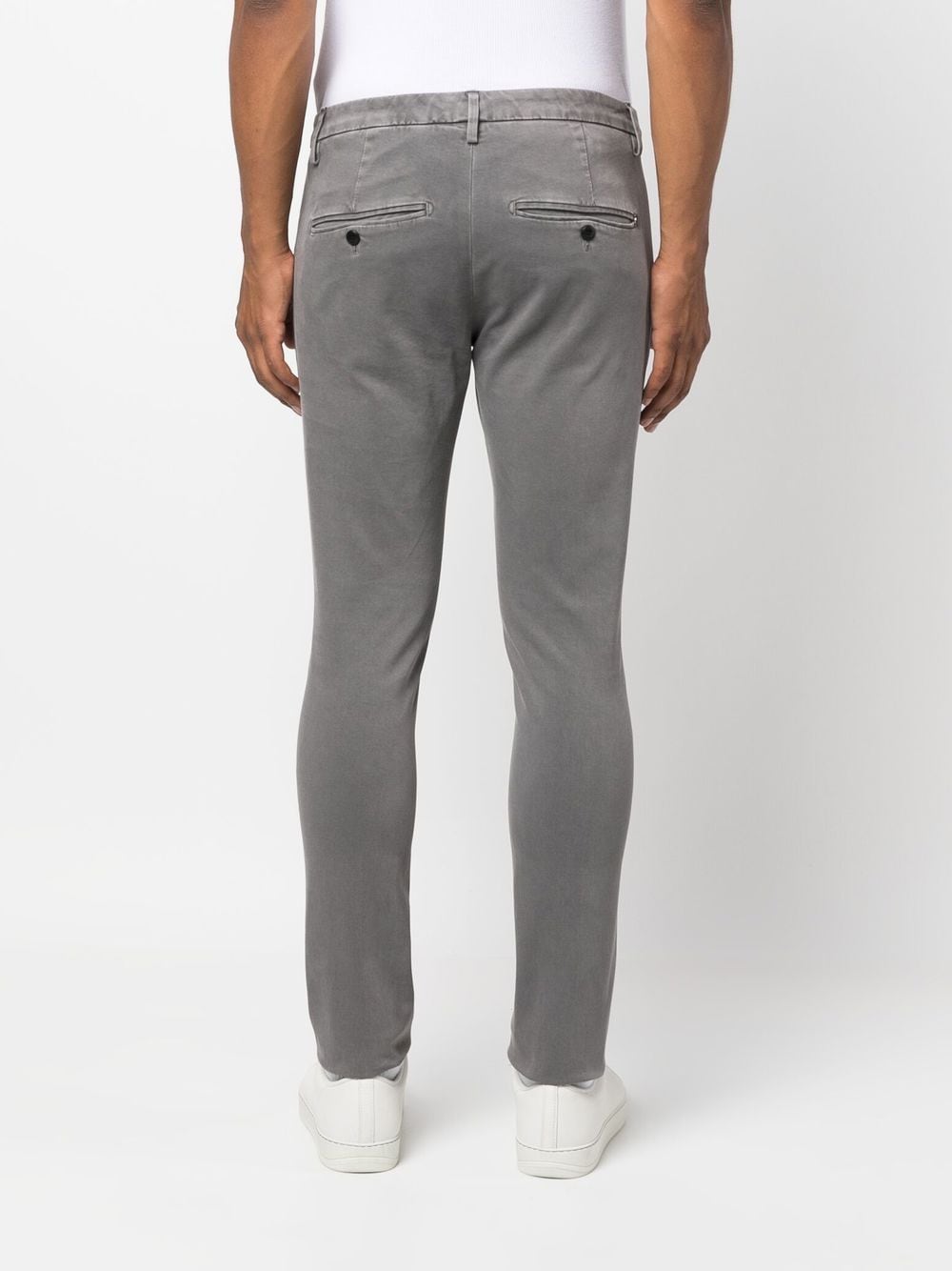 Shop Dondup Skinny-cut Faded-wash Trousers In Grey
