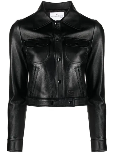 Courrèges cropped leather jacket