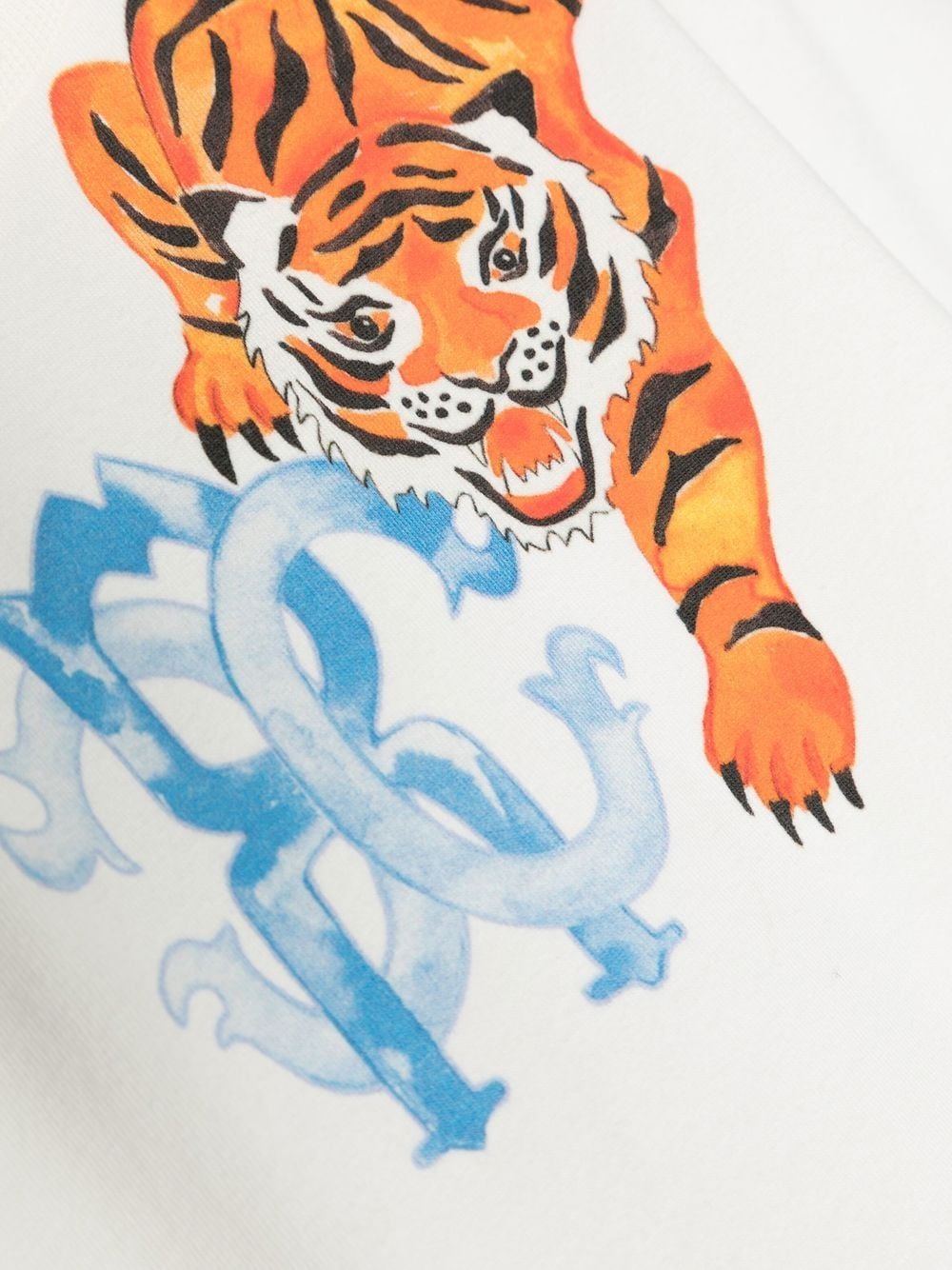 Shop Roberto Cavalli Junior Tiger-print Cotton T-shirt In White