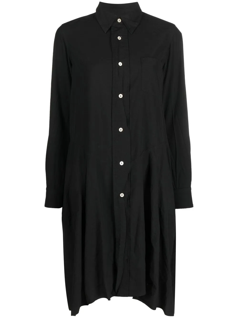 

Comme Des Garçons vestido camisero con dobladillo asimétrico - Negro