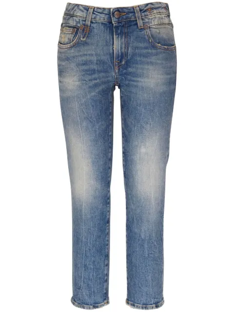 R13 faded cropped jeans