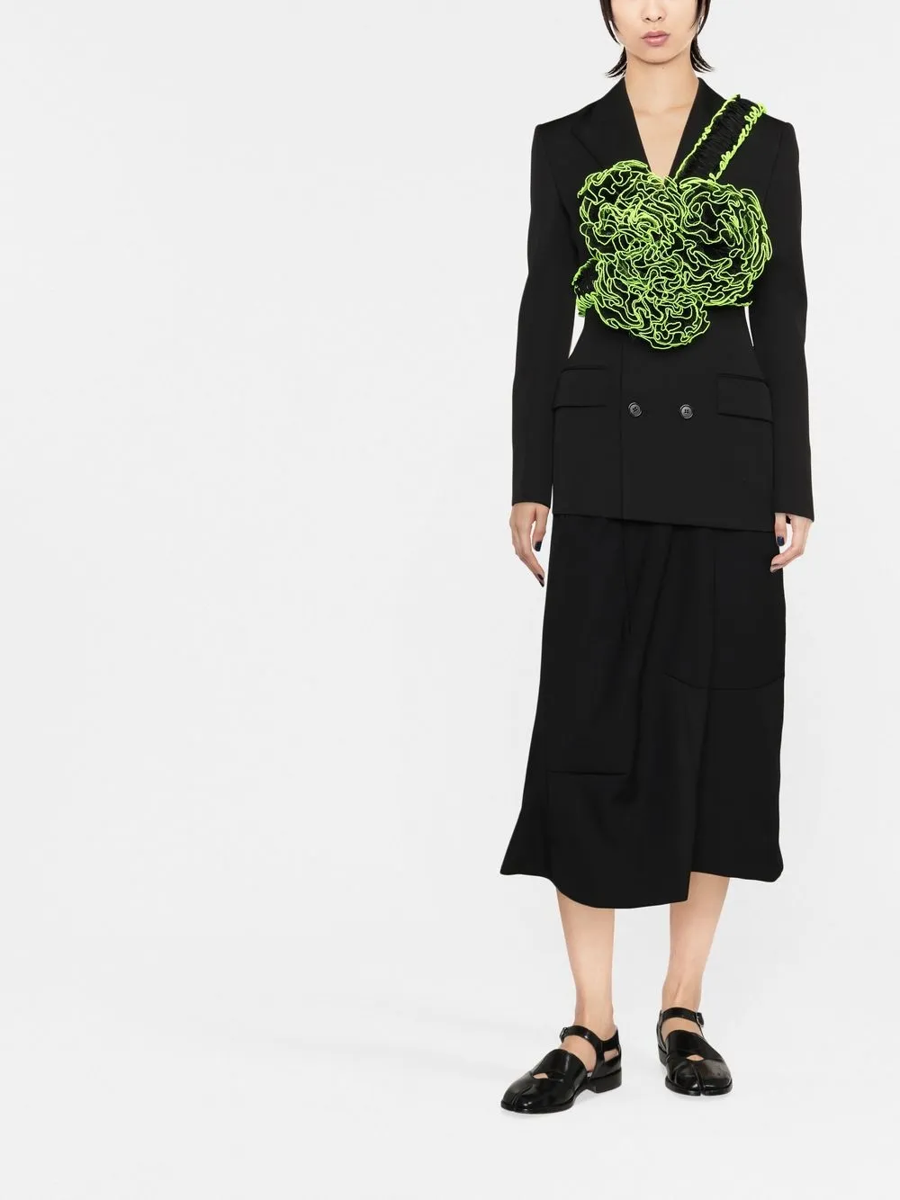 Noir Kei Ninomiya Top met contrasterende afwerking - Zwart