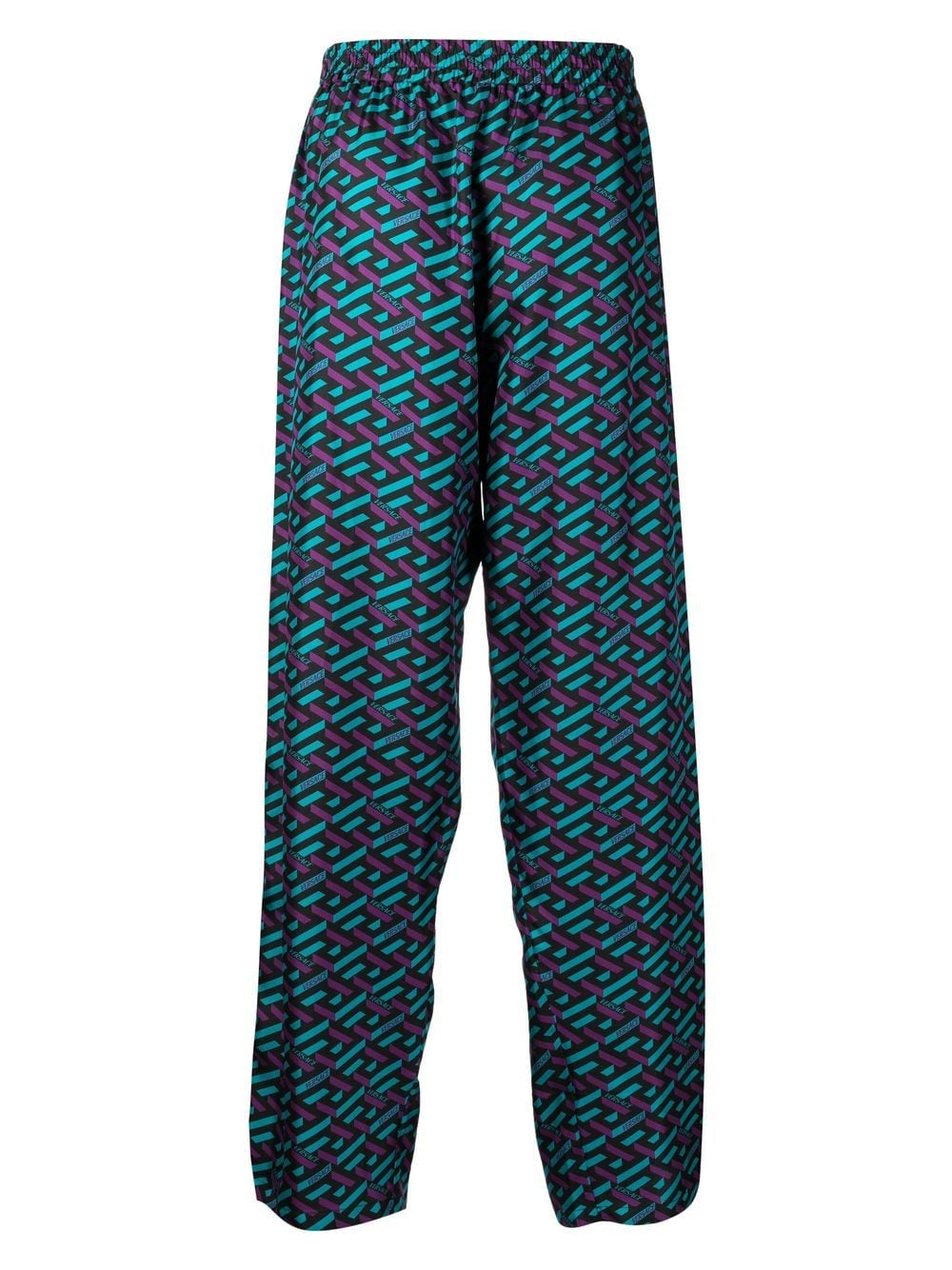 Versace Logo Geometric Pyjama Bottoms In Multicolour