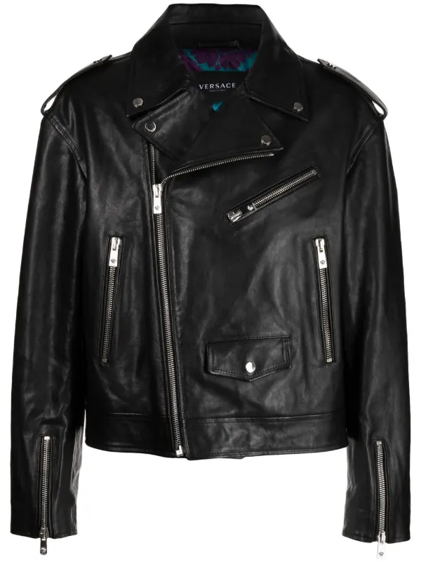 Versace Zipped Biker Jacket - Farfetch