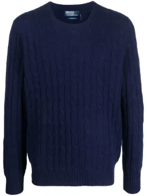 Ralph Lauren Purple Label ケーブルニット セーター | ブルー