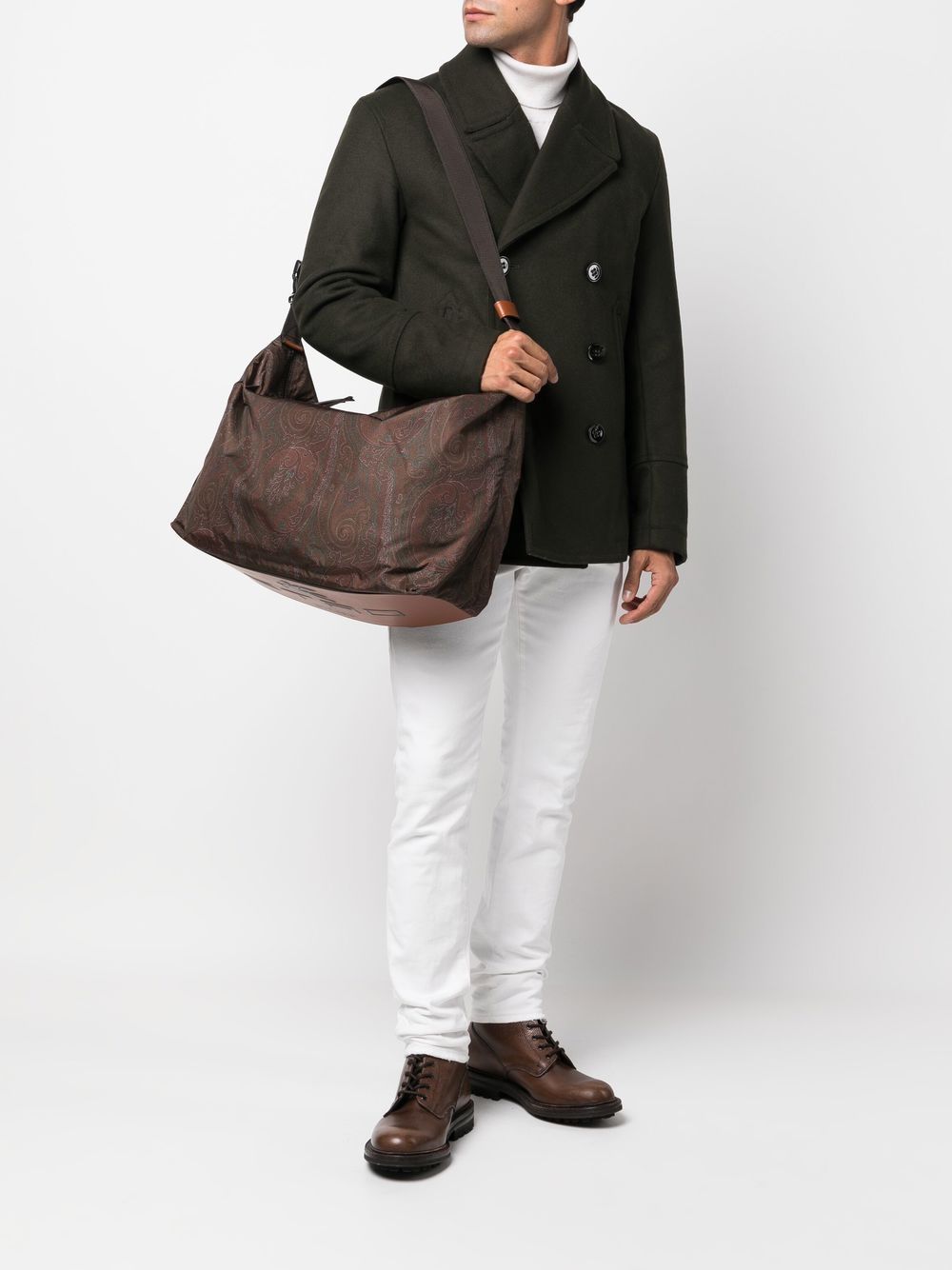 Shop Etro Paisley Print Holdall In Brown