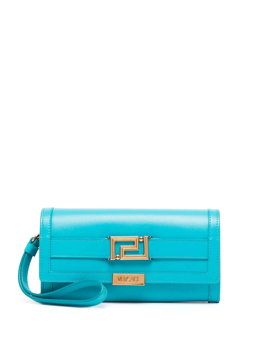 

Versace Greca Goddess leather purse - Blue