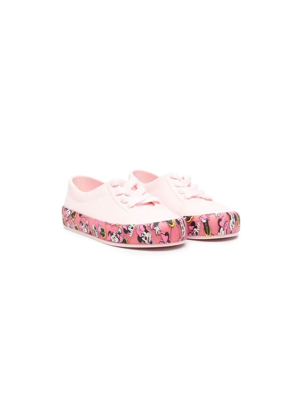 

Mini Melissa cartoon-print trim trainers - Pink