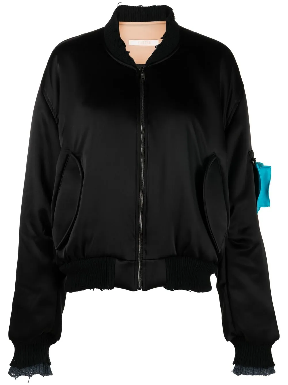 

Ssheena chamarra bomber con cierre - Negro
