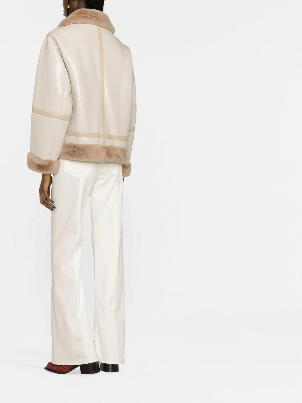 Cheap STAND STUDIO shearling-trim zip-fastening coat Women