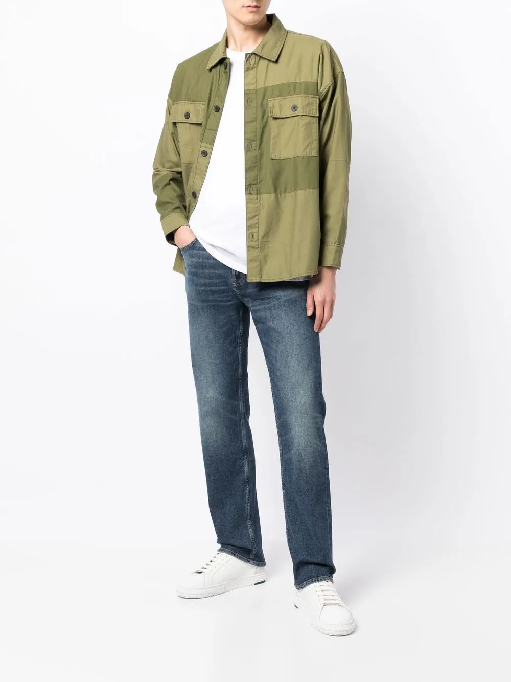 FRAME Overhemd met patch - Groen