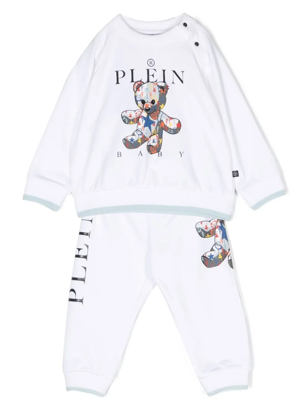 

Philipp Plein Junior traje deportivo con logo estampado - Blanco