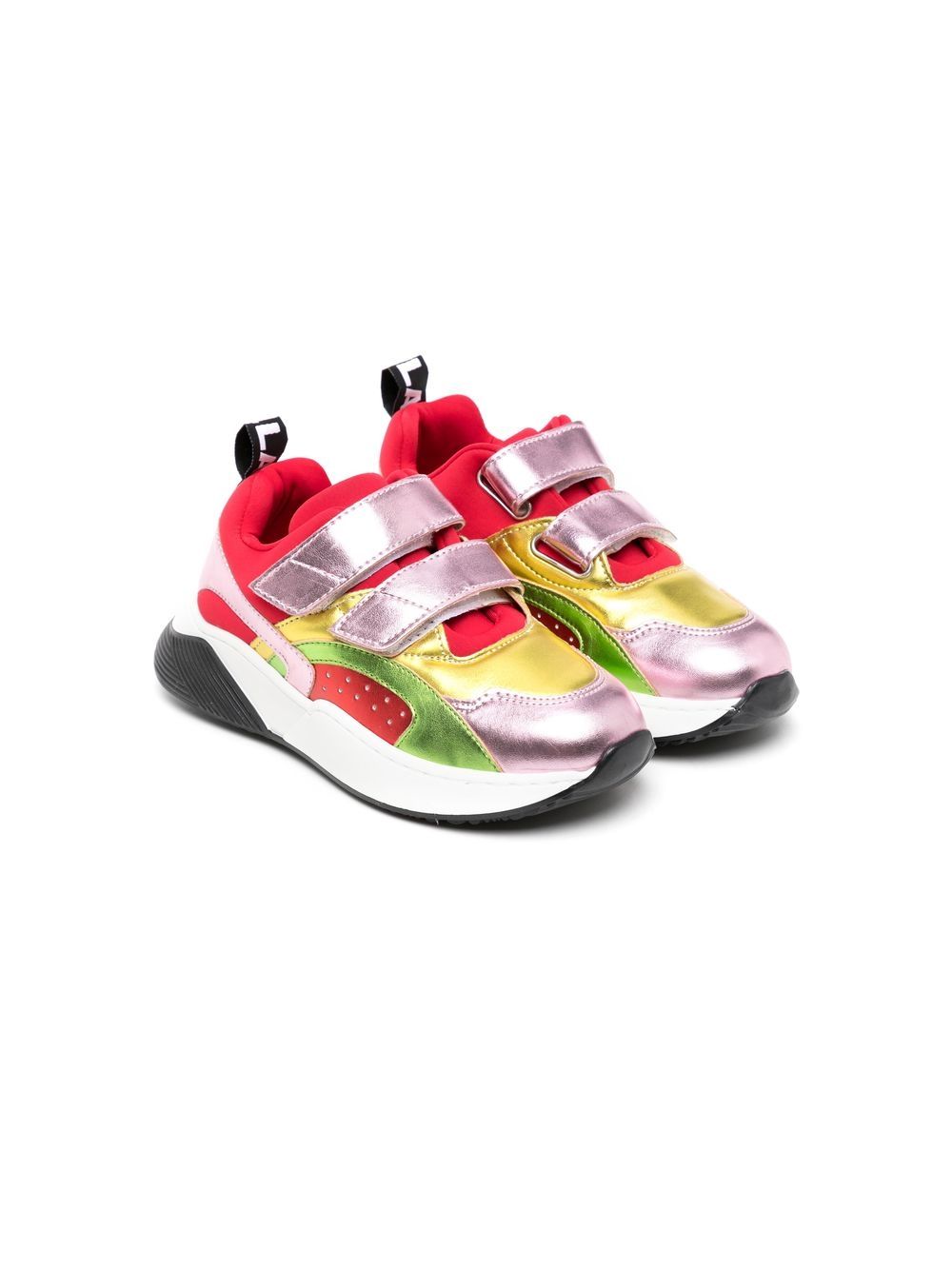 Stella McCartney Kids colour-block metallic leather sneakers - Multicolour