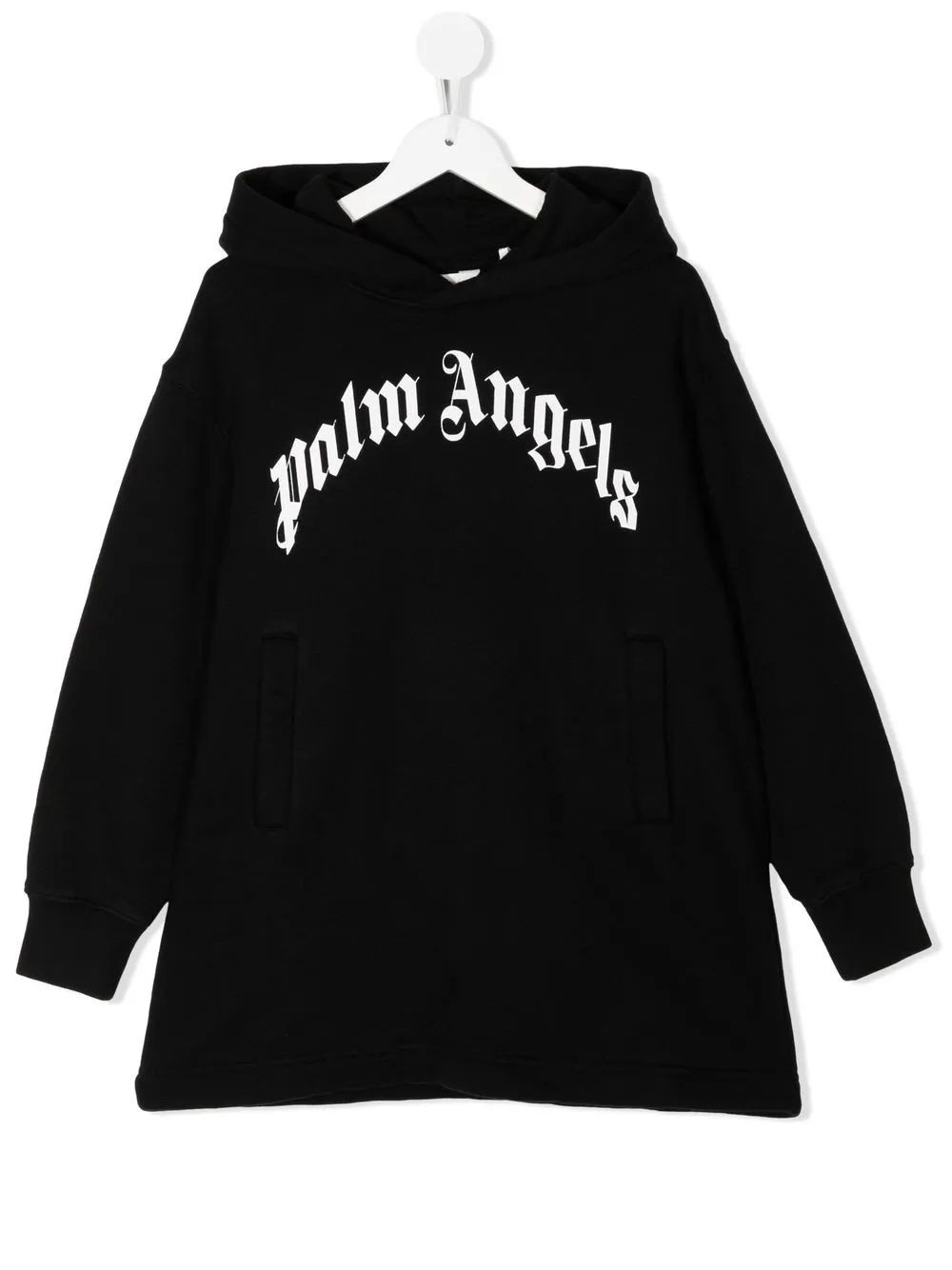 

Palm Angels Kids Gothic logo-print hoodie dress - Black