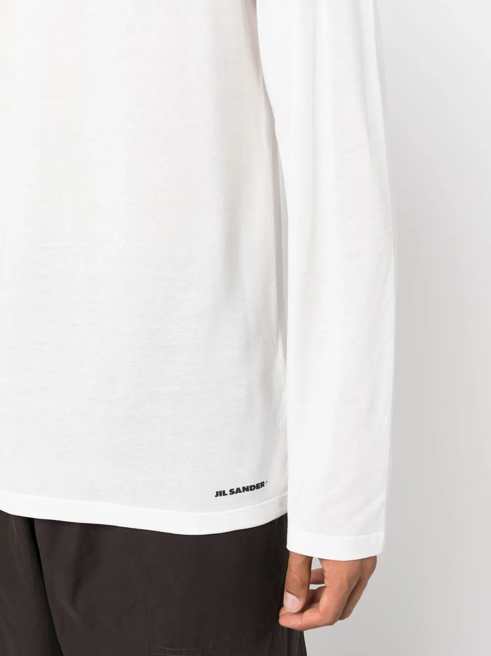 Jil Sander Long Sleeve Cotton T-shirt In Weiss