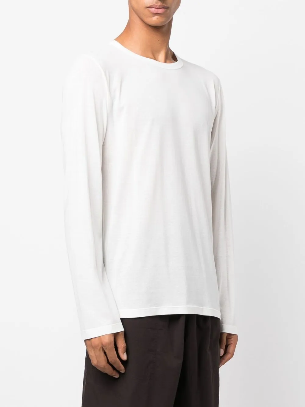 Jil Sander Long Sleeve Cotton T-shirt In Weiss