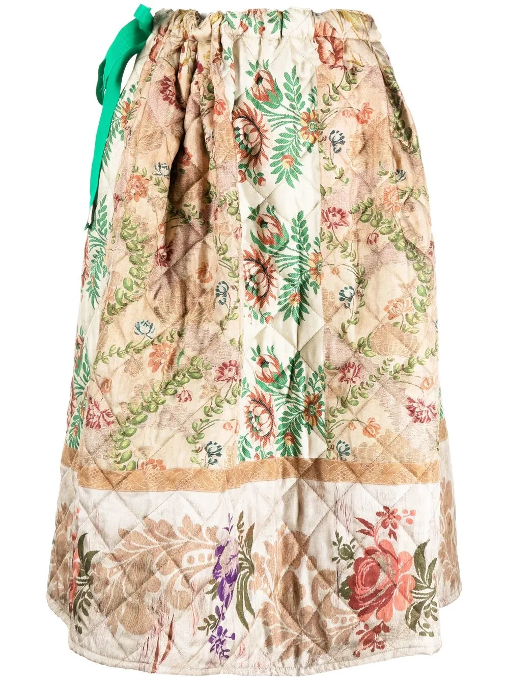 

Pierre-Louis Mascia floral-print quilted a-line skirt - Neutrals