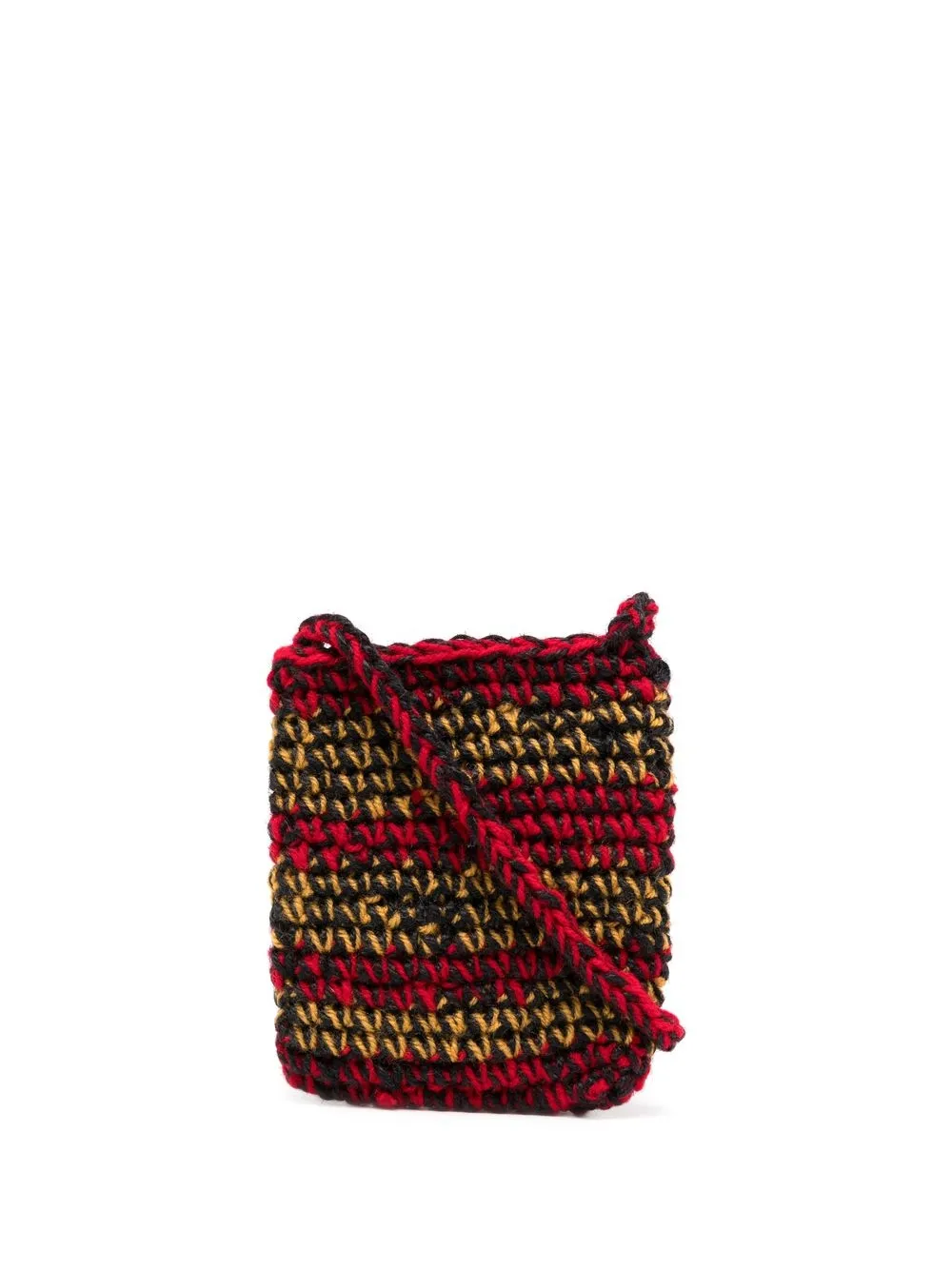 

Nicholas Daley bolsa de hombro tejida de crochet con motivo de rayas - Rojo