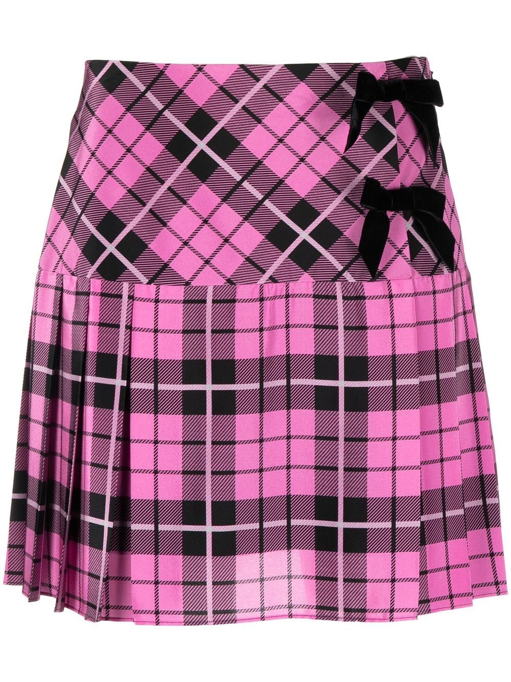 Alessandra Rich plaid pleated mini skirt - Pink