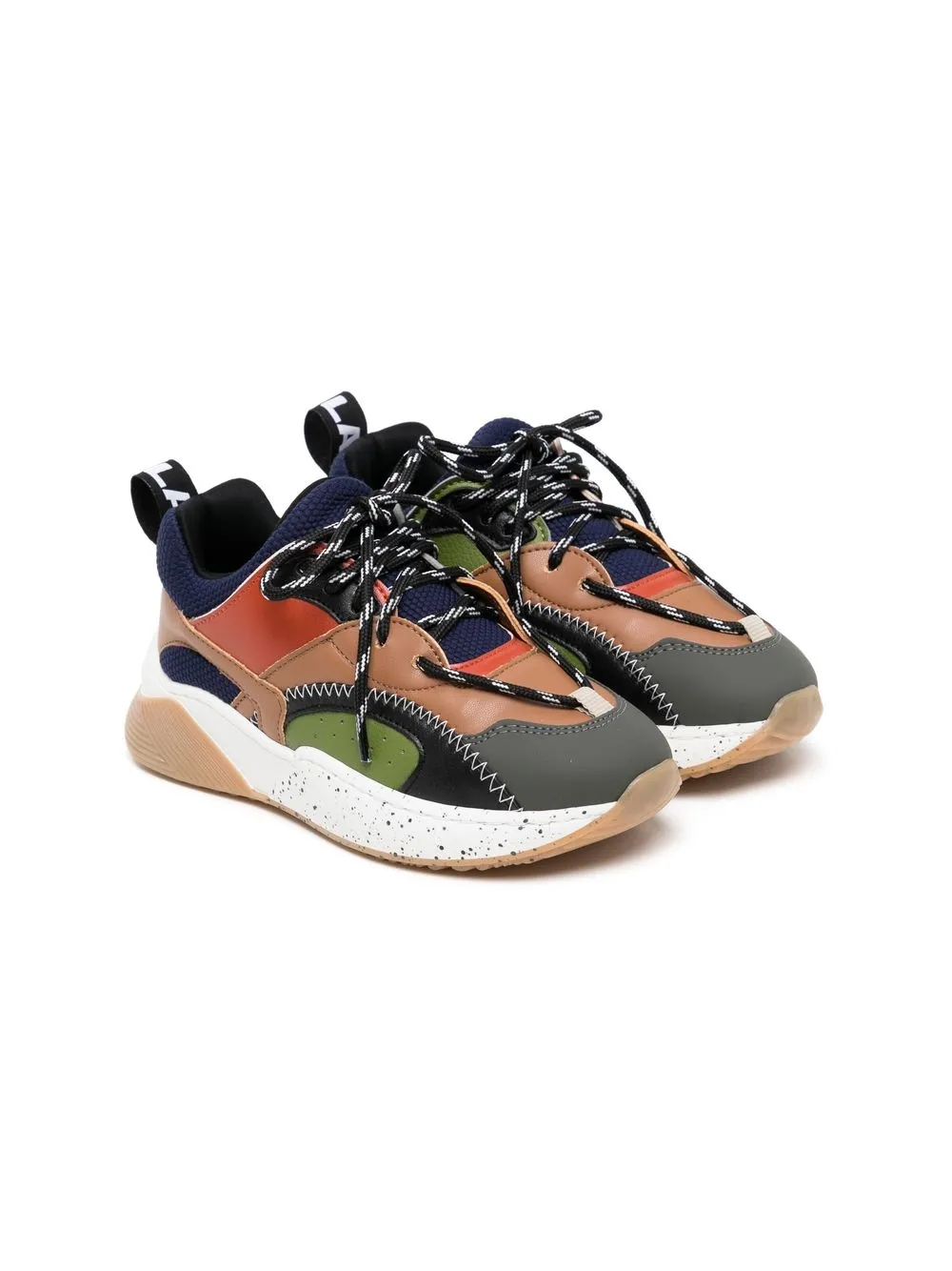 

Stella McCartney Kids colour-block lace-up sneakers - Brown