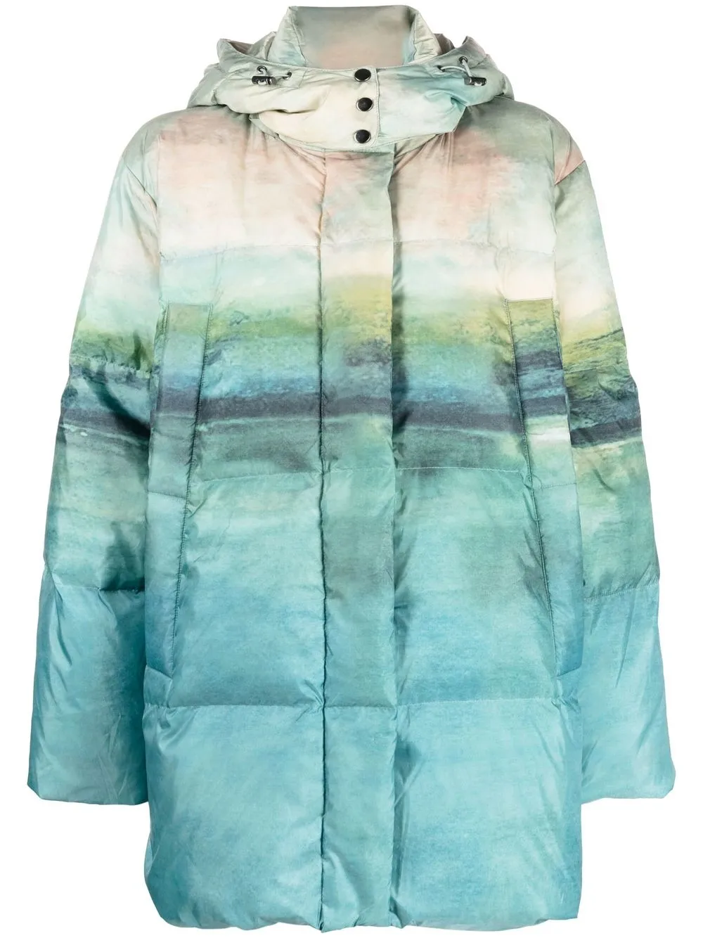 

Mes Demoiselles abrigo capitonado con mar estampado - Verde
