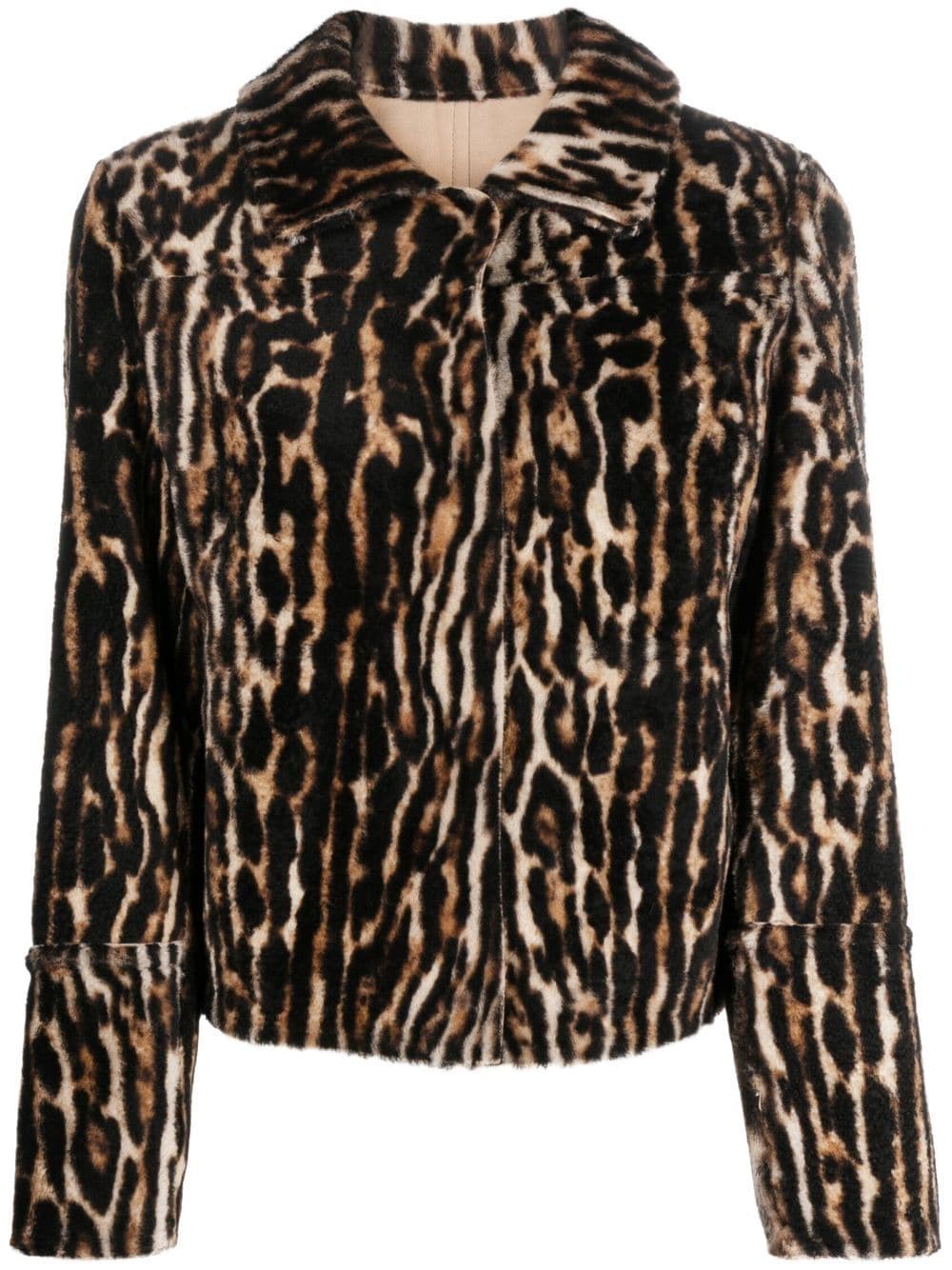 Yves Salomon leopard-print Shearling Jacket - Farfetch