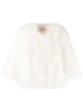 Yves Salomon feather-trim jacket - Black