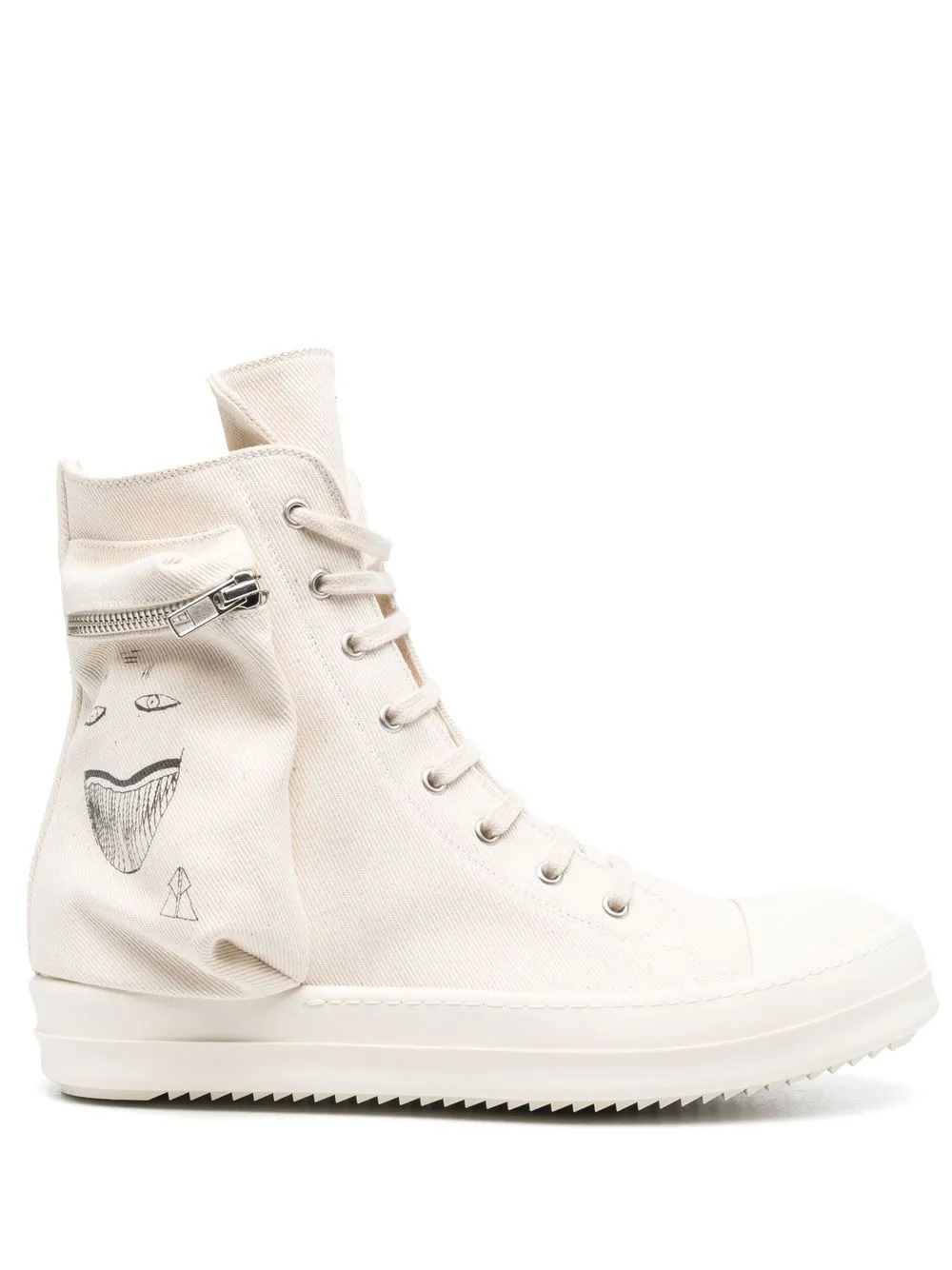 

Rick Owens DRKSHDW tenis altos con estampado gráfico - Neutro