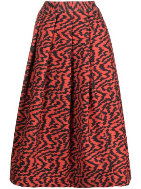 Comme Des Garçons graphic-print pleated skirt