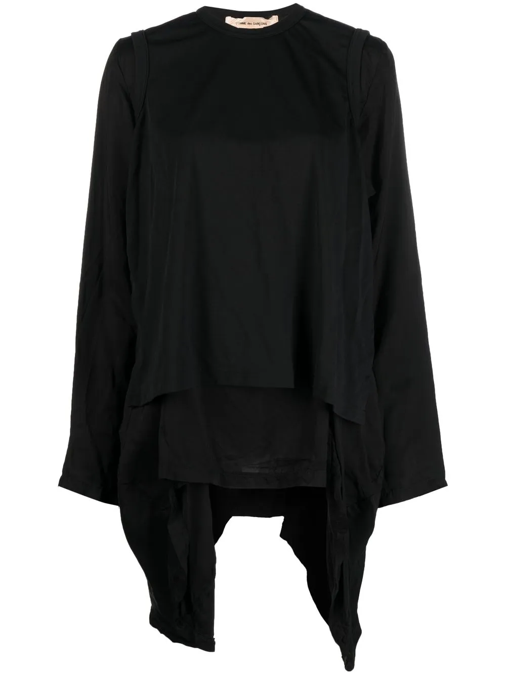 

Comme Des Garçons long-sleeve drape-detail top - Black