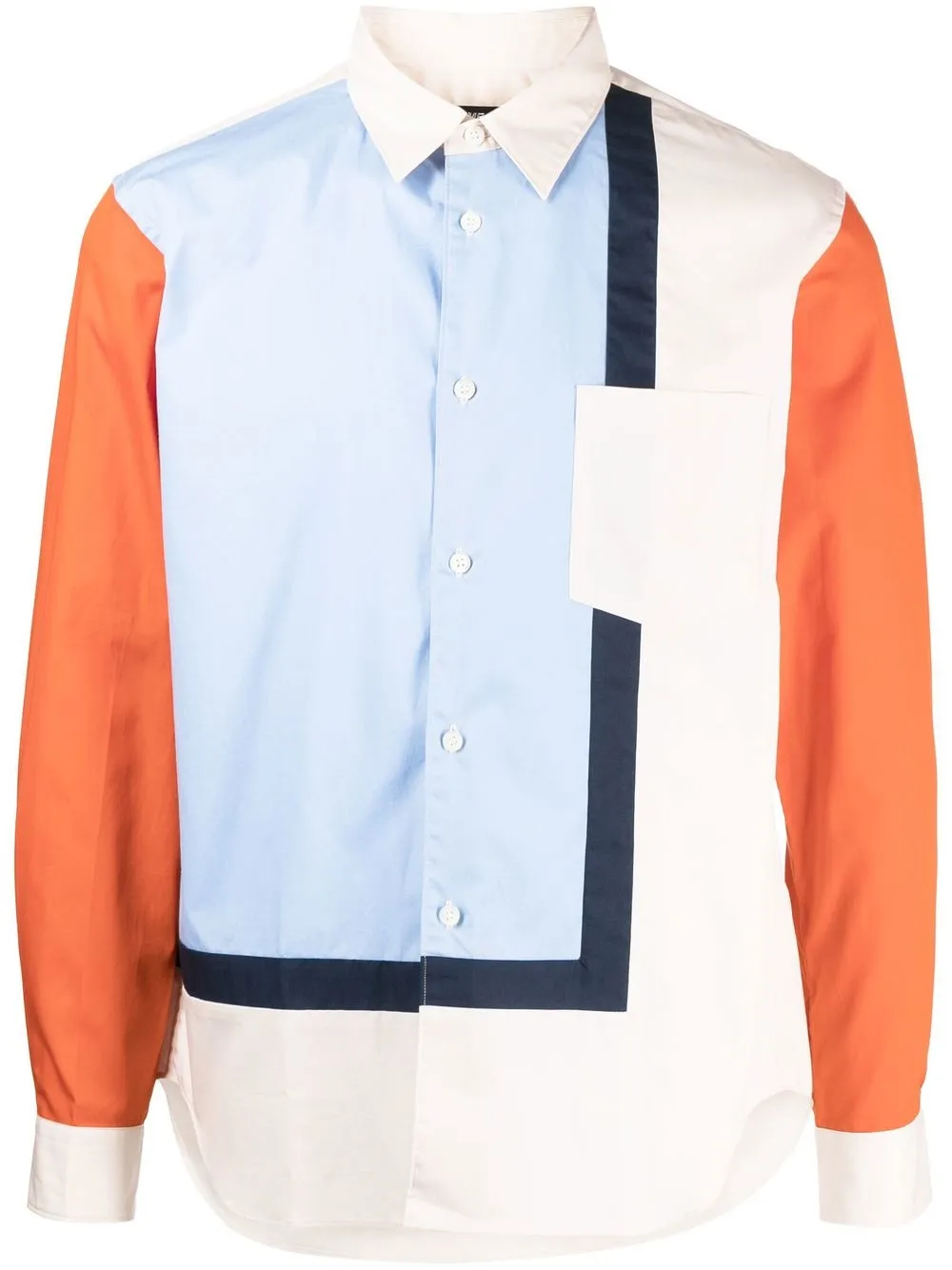 

Comme Des Garçons Homme Deux colour-block cotton shirt - Blue