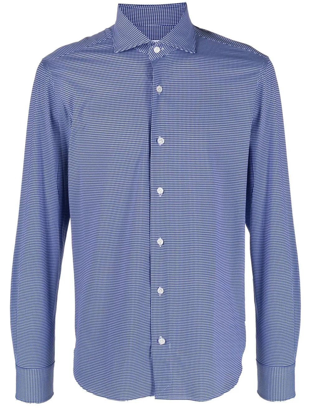 

Orian houndstooth-print long-sleeve shirt - Blue