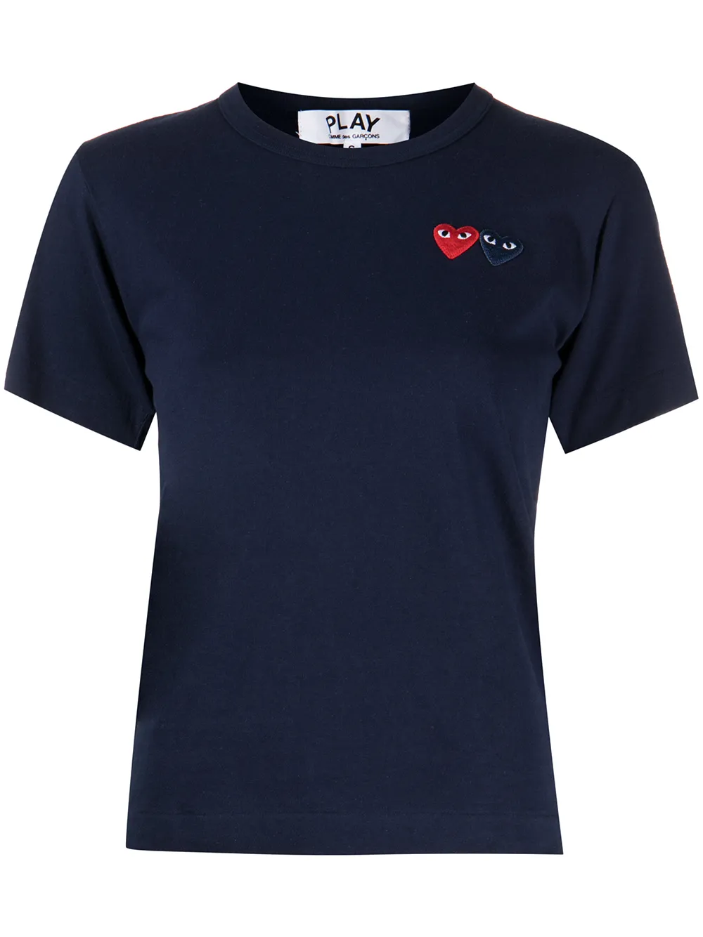 

Comme Des Garçons Play playera con logo de parche - Azul