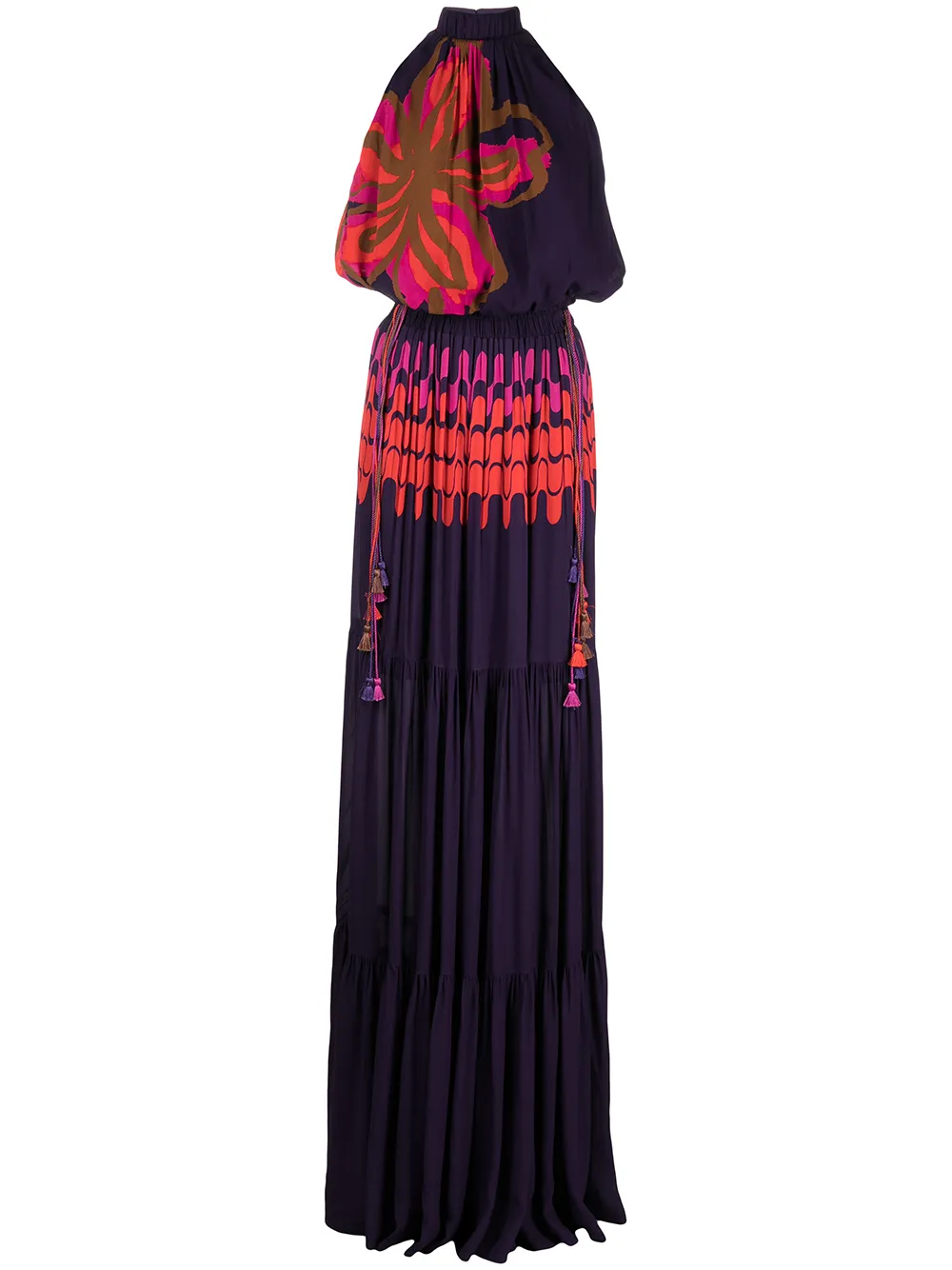 

Silvia Tcherassi Carly geometric-print floor-length dress - Purple