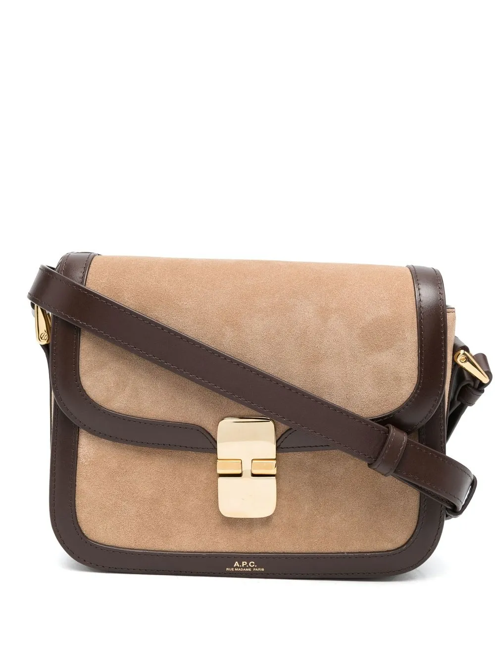 

A.P.C. bolsa satchel con paneles - Neutro