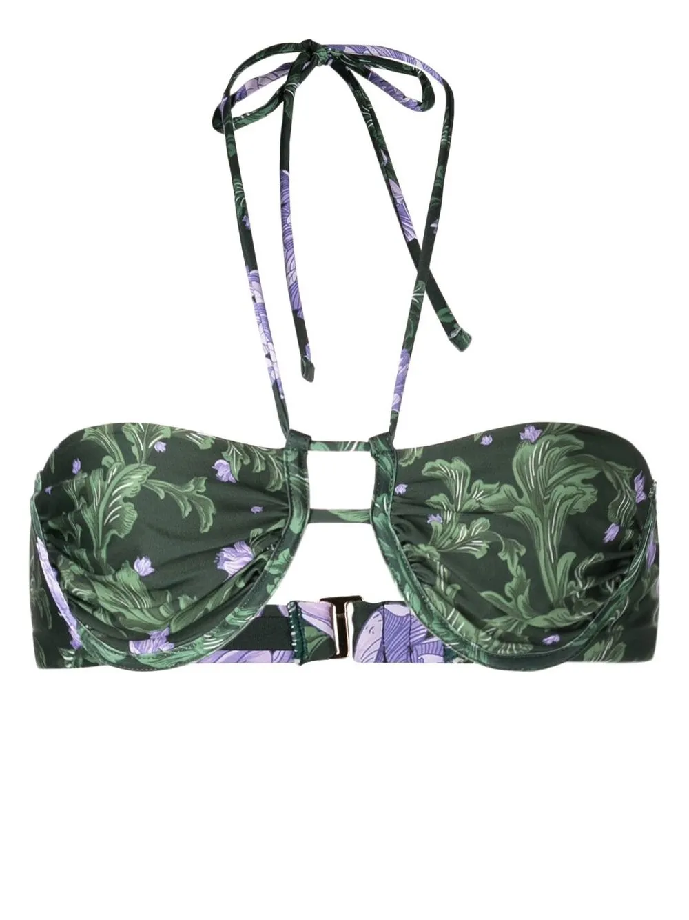 

Agua By Agua Bendita floral-print halterneck bikini top - Green