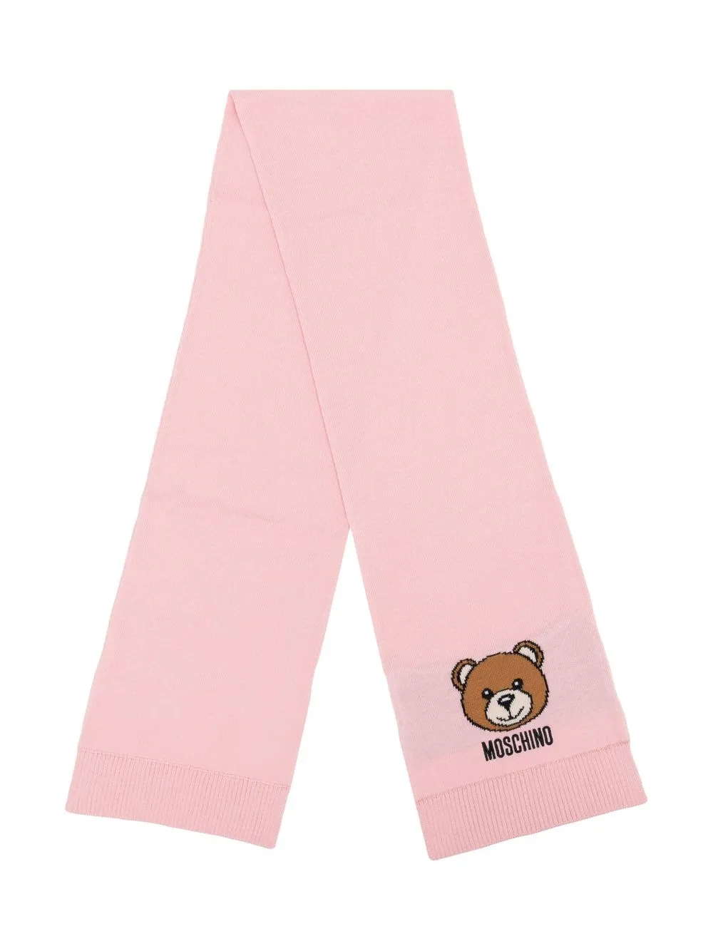 

Moschino Kids mascada tejida con motivo teddy bear - Rosado
