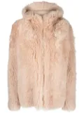 Yves Salomon zip-up shearling coat - Neutrals