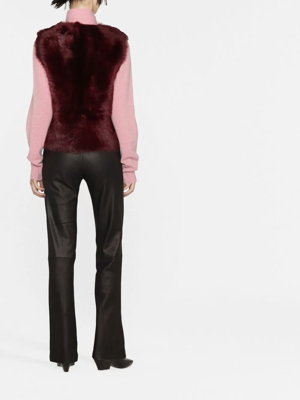 Yves Salomon Reversible Wool Gilet In Red