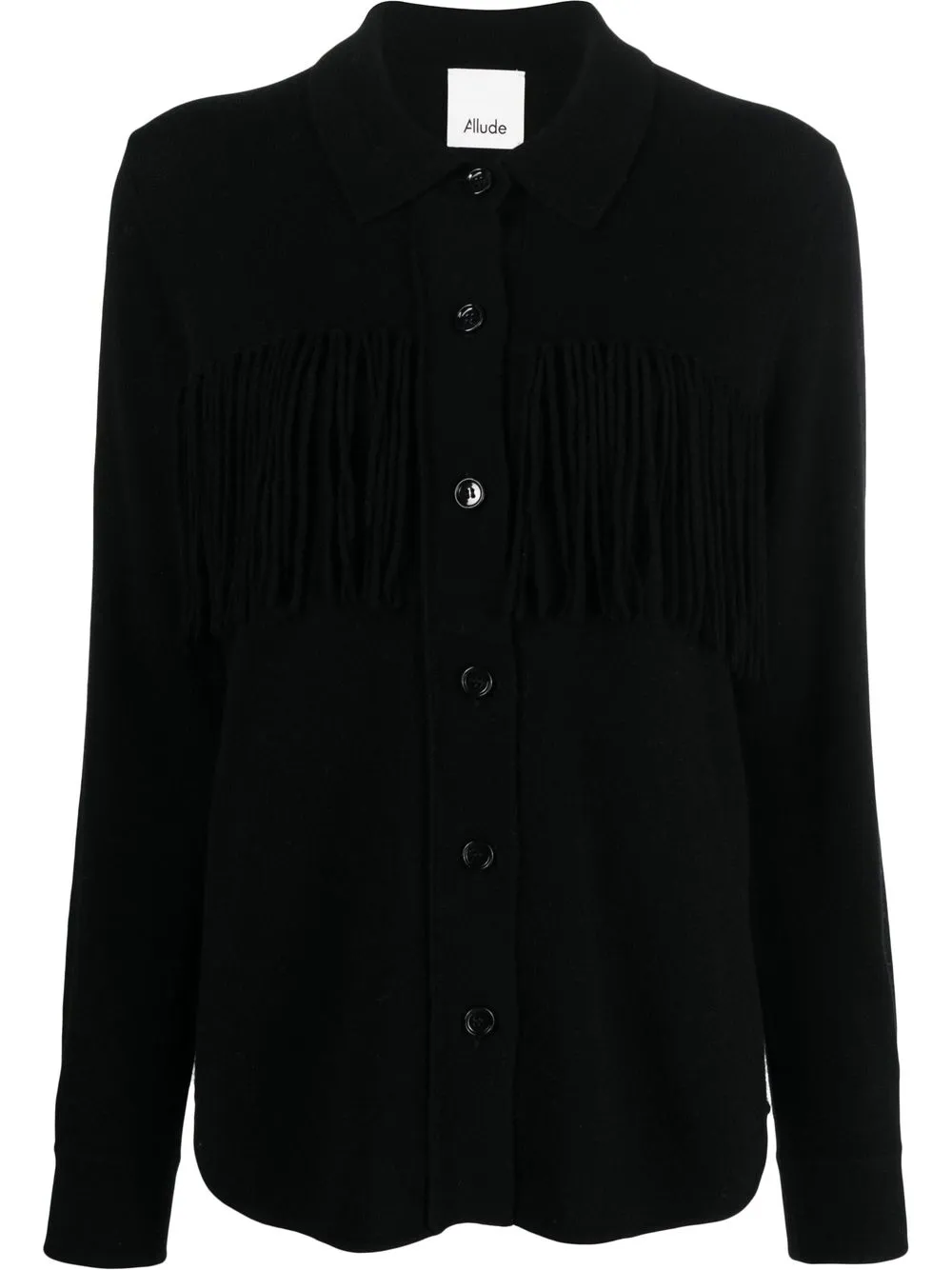 

Allude camisa de cachemira con flecos - Negro