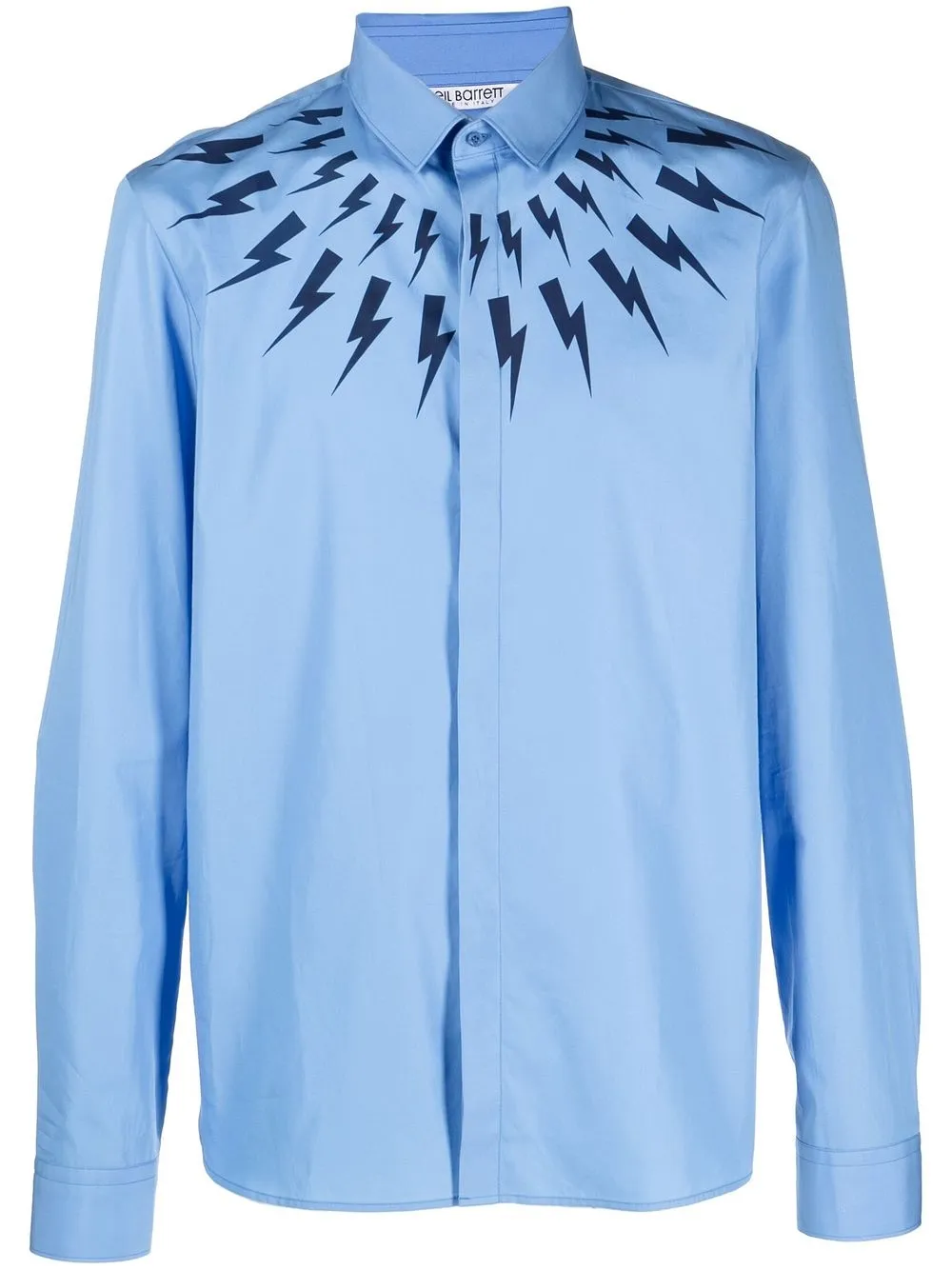 

Neil Barrett camisa con motivo Thunderbolt - Azul