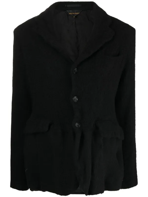 Comme des Garçons Felted-finish Single-breasted Blazer in Black