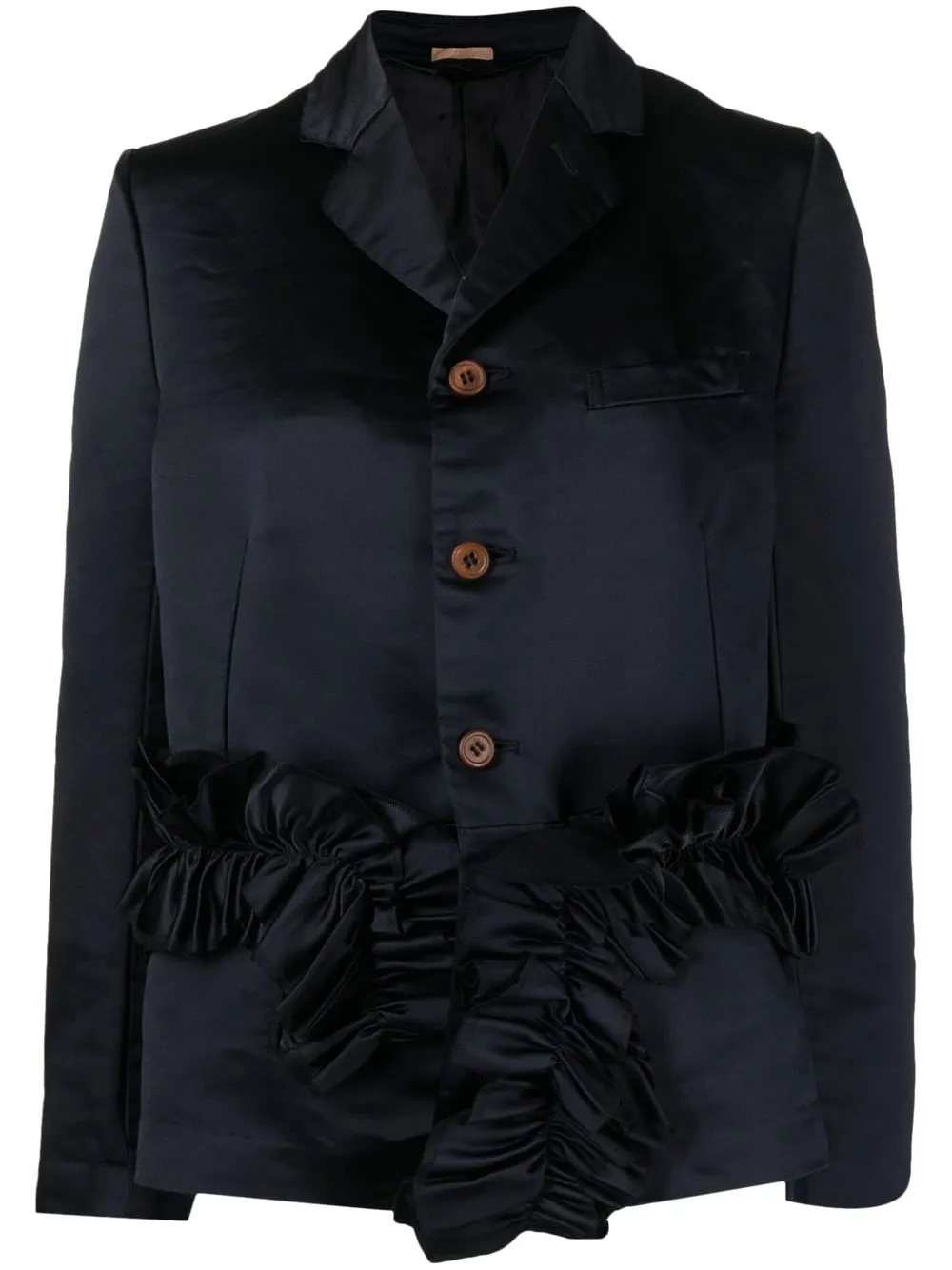 

Comme Des Garçons Comme Des Garçons ruffle-detail fitted blazer - Blue