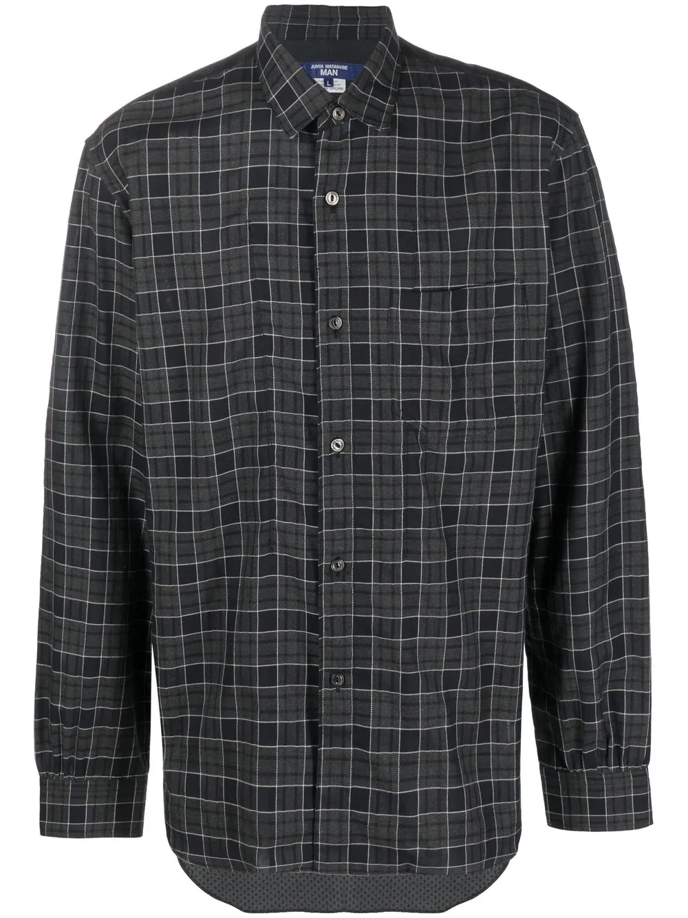 

Junya Watanabe MAN panelled check print shirt - Grey