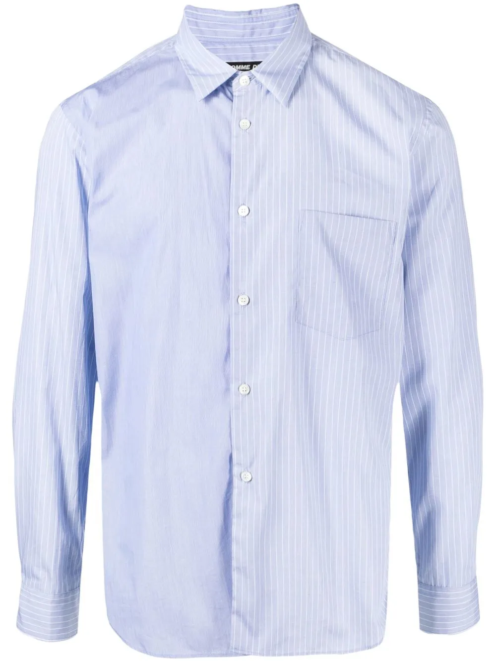 

Comme Des Garçons Homme Deux camisa de popelina con rayas estampadas - Azul