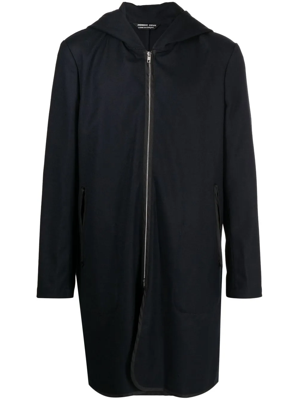 

Comme Des Garçons Homme Deux melange-effect wool hoodie - Blue