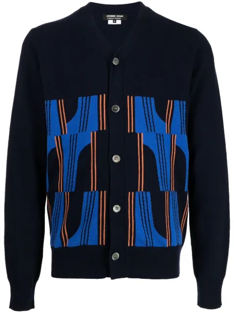 graphic-print knit cardigan